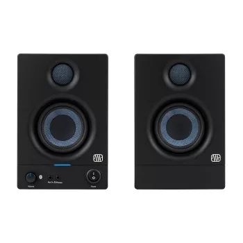 Studio aktīvie monitori PreSonus Eris 3.5 BT 2nd Gen — 2×25 W RMS, 80–20 000 Hz, Bluetooth 5.0, RCA/TRS ieejas, 3.5 mm austiņu izeja