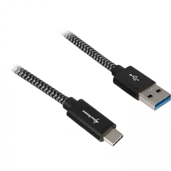 USB 3.2 Gen 2 kabelis, USB-A spraudnis > USB-C spraudnis (melnā/pelēkā krāsā, 0,5 m, pinums)