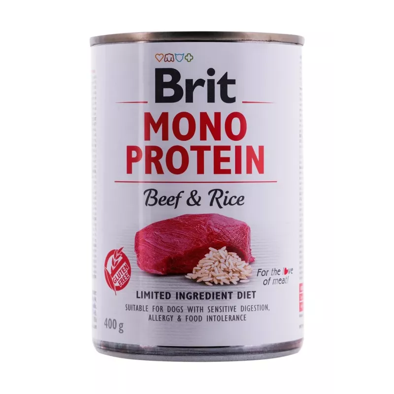 BRIT Mono Protein liellopa gaļa un rīsi - mitrā suņu barība - 400g