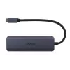UNITEK uHUB Q4 USB-C centrmezgls 4 porti 5000 Mbit/s Pelēks