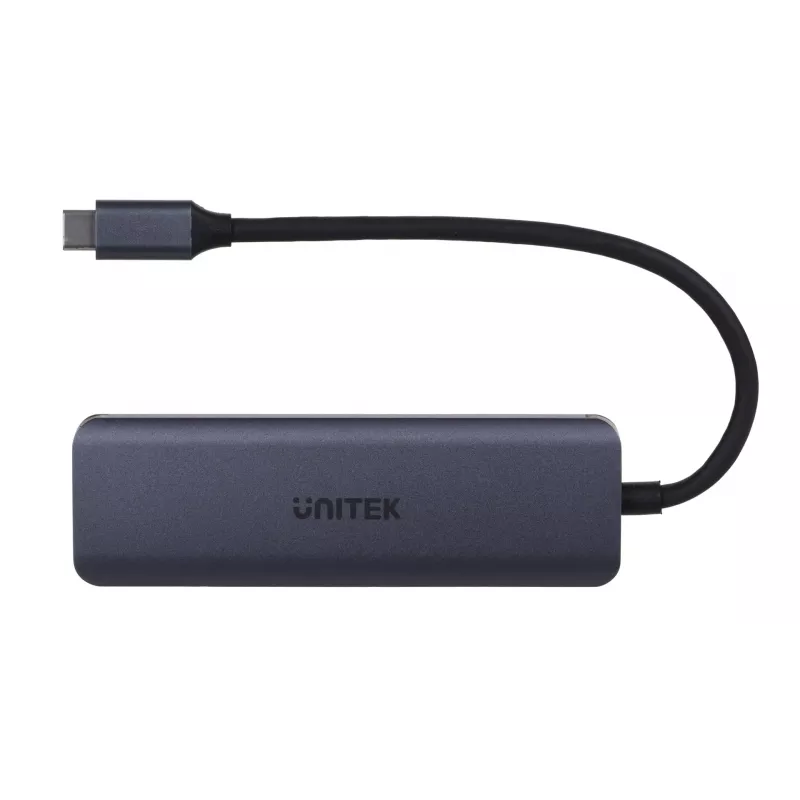 UNITEK uHUB Q4 USB-C centrmezgls 4 porti 5000 Mbit/s Pelēks