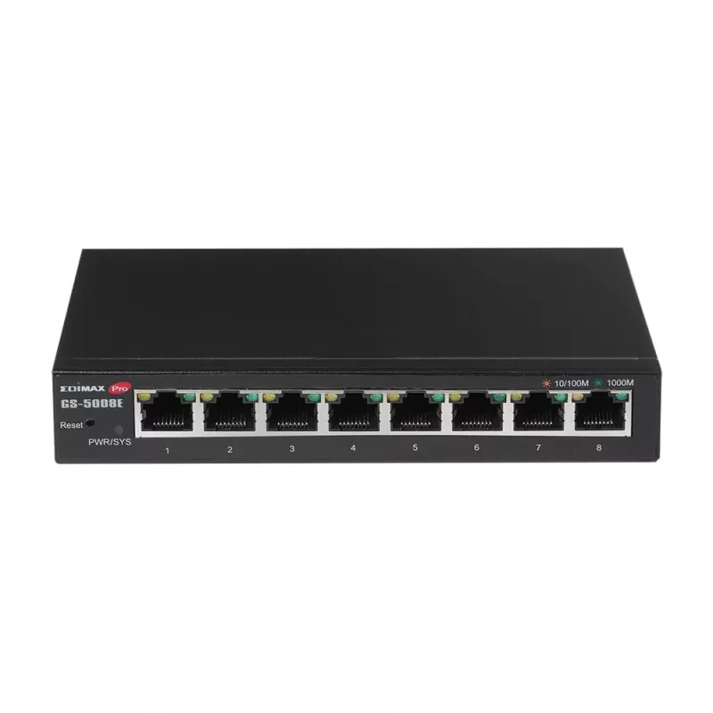 Edimax GS-5008E tīkla slēdzis Pārvaldāms Gigabit Ethernet (10/100/1000) Melns