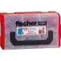 Fischer FIXtainer DUOPOWER īsie / garie dībeļi - gaiši pelēks / sarkans - 210 gab.