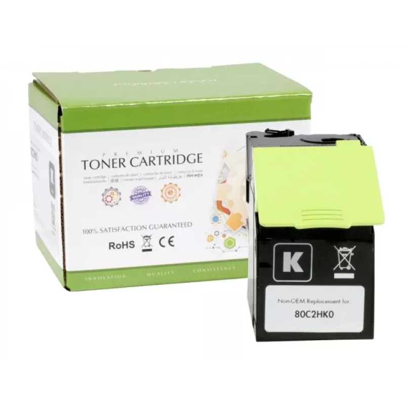 Saderīgs statiskās kontroles tonera kasetne Lexmark 802HK, Melna, augstas ražības, 4000 lpp. (80C2HC0)