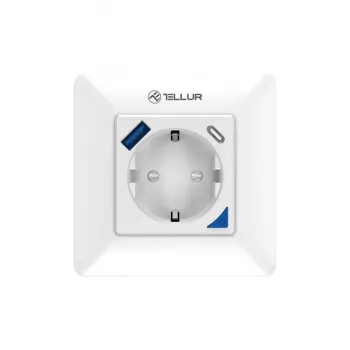 Viedais WiFi sienas kontaktdakšas modulis Tellur TLL331531 — 3600W 16A, tālvadība