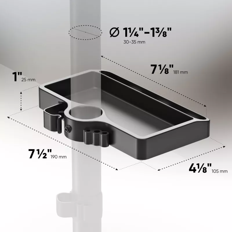 Plaukts ONKRON A35, melns ABS plastmasa, 190×105 mm, 160 g