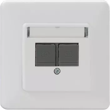 Rutenbeck 139112040 kontaktligzda, 2 moduļu, Cat6a, balta