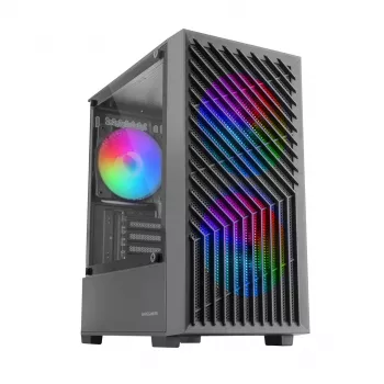PC korpuss TACENS Mars Gaming MC-VORTEX Mini Tower Mini-ITX/Micro-ATX Rūdīts stikls Melns, 3x120mm, 27.3 cm GPU, 162 mm CPU dzesētājs