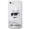 Karl Lagerfeld Original Maciņš iPhone SE 2022/SE 2020/7/8 Cietais Maciņš Ar Mirdzumu Choupette Galva (KLHCI8LNCHCS)