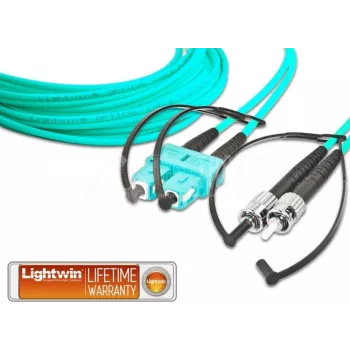 Lightwin LDP-50 SC-ST 3.0 OM3 optiskās šķiedras kabelis 3 m, akvamarīna krāsa (LDP-50 SC-ST 3.0 OM3)