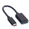 VALUE USB 3.1 C-A M/F adaptera kabelis, 0.15 m, melns