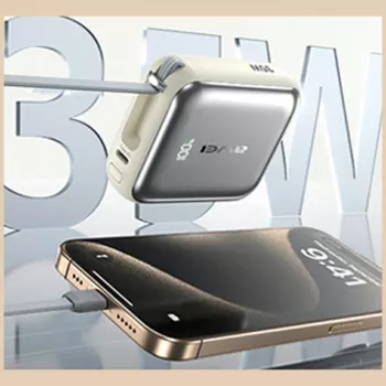 Power bank Awei AS-181 10000mAh 35W ar iebūvētu kabeli