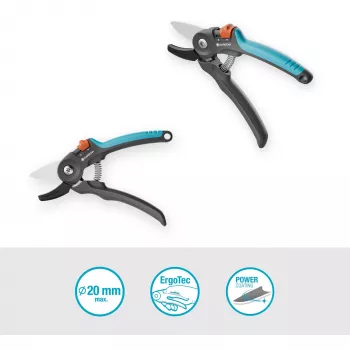 GARDENA PremiumCut 12240-20 dārza šķēres lakta tipa sausai koksnei, pelēka/tirkīza