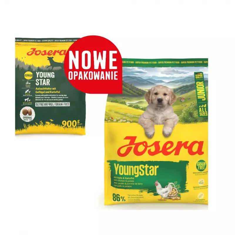 Sausā suņu barība JOSERA Junior YoungStar, 3 kg, pilnvērtīga kucēnu granulētā barība