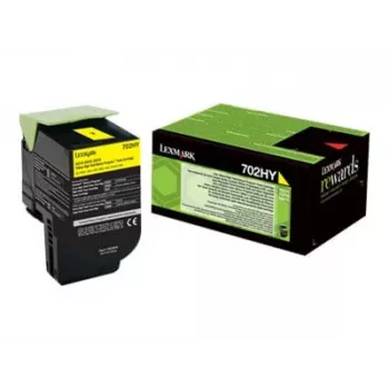 Tonera kasetne Lexmark 702HY Dzeltens 70C2HY0 3000 lpp