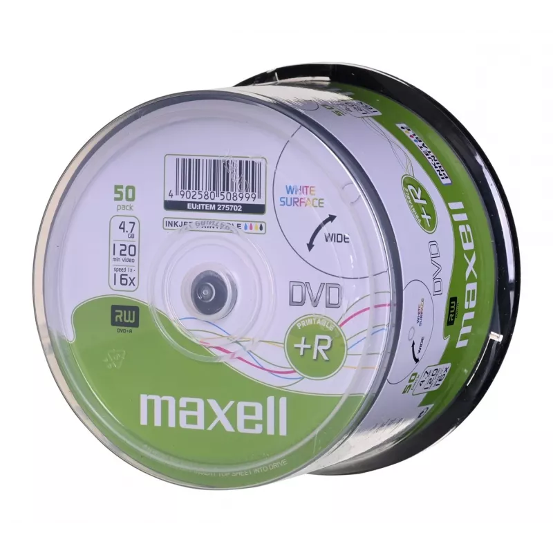 MAXELL DVD+R 4.7 GB 16x 50 gab. drukājams kūkas iepakojums