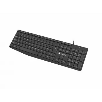 Vadu pilna izmēra tastatūra NATEC NAUTILUS NKL-1950 — USB, QWERTY US International, 105 taustiņi, Melna
