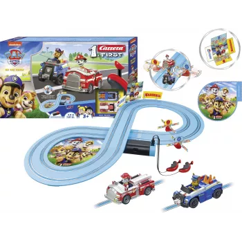 Toy Racetrack CARRERA FIRST Paw Patrol On the Track model 20063056 — bērnu sacīkšu komplekts