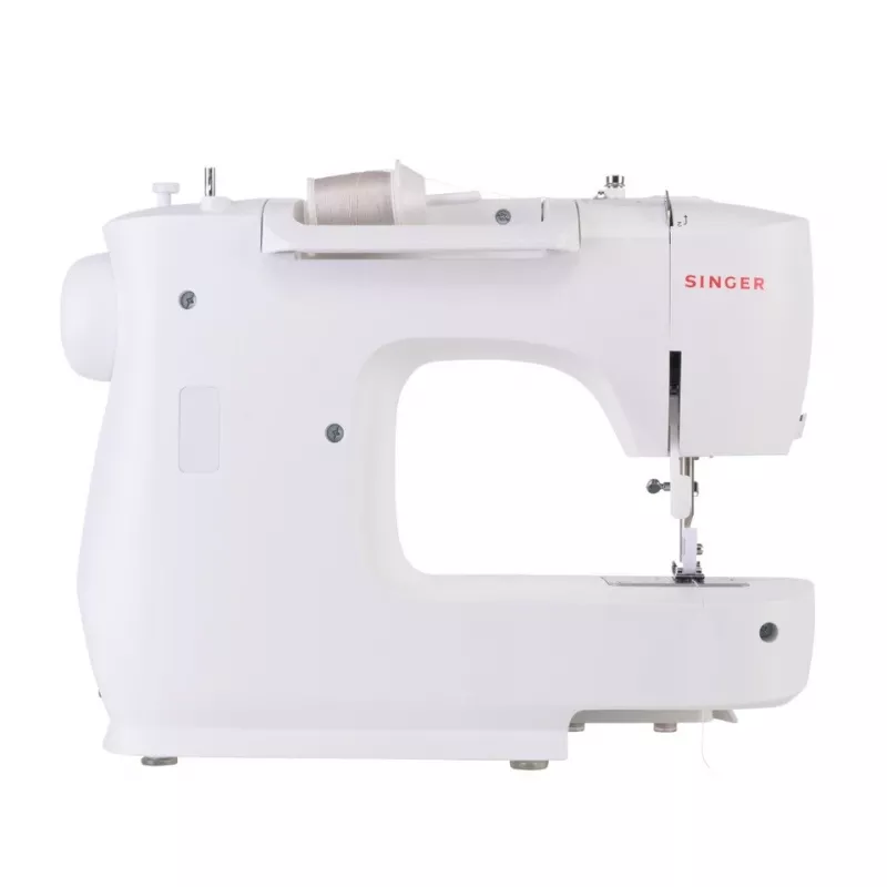 SINGER M2505 mehāniskā šujmašīna — 10 šuvi, automātiskais pogcaurums, brīvā roka, balta