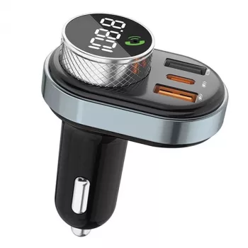 Brīvroku komplekts Awei C-843 Bluetooth 5.0 ar FM raidītāju, USB un USB-C savienojumiem