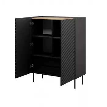 Plaukts cama meble ONDA 2D2SZ grāmatplaukts 98×45×127 cm melns