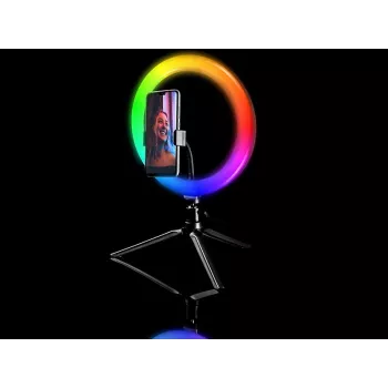 Ring lampa RGB 26cm ar statīvu