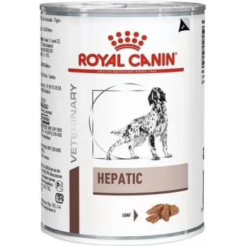 Veterinārā diēta slapjā barība suņiem Royal Canin Hepatic Adult 420 g kārba — aknu atbalstam, ar putnu gaļu, 6,5% olbaltumvielas, 4% tauki