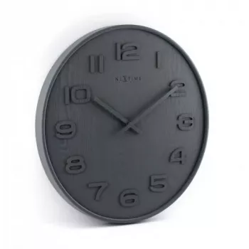 NeXtime 3096GS - sienas pulkstenis - kvarca - apaļš - pelēks - koks - pieaugušajiem
