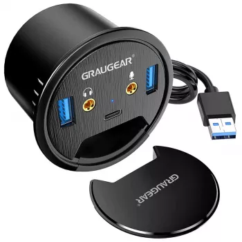 USB centrmezgls GRAUGEAR G-THUB-AU-60 USB 3.2 Gen 1 Type-A Melns