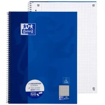 Oxford College piezīmju bloks A4+ 220 x 295 mm, 80 lpp., rūtiņās ar malu L