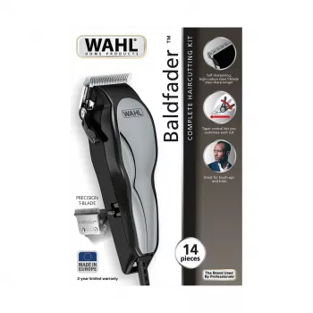 Matu griezējs Wahl 20107.0460 Baldfader — vads, 6 garuma pakāpieni, 1–13 mm, 45 mm asmens platums, Melns/Hroms