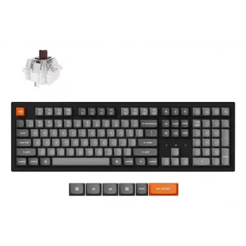 Mehāniskā pilnizmēra tastatūra Keychron K10 Max QMK — USB + RF Bezvadu + Bluetooth, 108 taustiņi, RGB, Melna