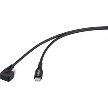Renkforce USB kabelis USB 2.0 USB-C spraudnis Melns 180° spirālveida (RF-6721078)