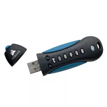 CORSAIR Flash Padlock 3 128GB droša USB 3.0 zibatmiņa ar ciparu tastatūru un 256 bitu AES aparatūras šifrēšanu
