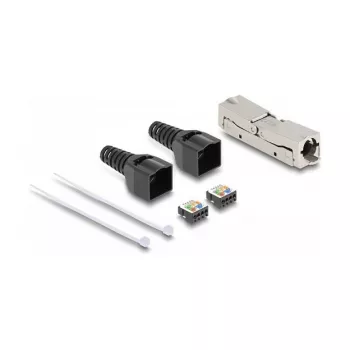 DeLOCK RJ45 Savienotājs LSA-LSA Cat.8.1 bezinstrumentu Melns