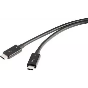 Renkforce Thunderbolt™ 4 kabelis, USB-C® (vīriešu) – USB-C® (vīriešu), 0.80 m, melns, dubultā ekranēts RF-5235980