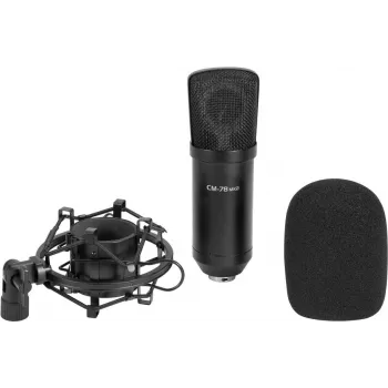 Kondensatora mikrofons ar lielo diafragmu Omnitronic CM-78MK2 — studijas ierakstiem un vokālam