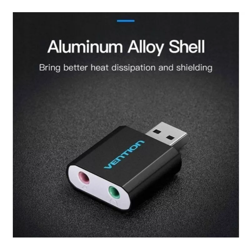 Vention USB ārējā skaņas karte Black Metal Type