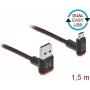 USB kabelis DeLOCK EASY-USB 2.0 Type-A uz Micro-B vīrišķais 1,5 m melns