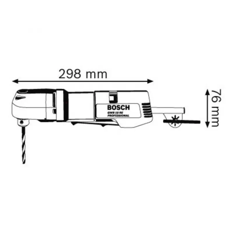 Bosch GWB 10 RE Professional leņķa urbjmašīna 1100 RPM 1.6 kg
