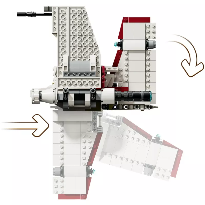 LEGO Star Wars V-19 Torrent Fighter 75432 būvēšanas komplekts — 567 detaļas, 3 minifigūras, spēles un izstādes modelis