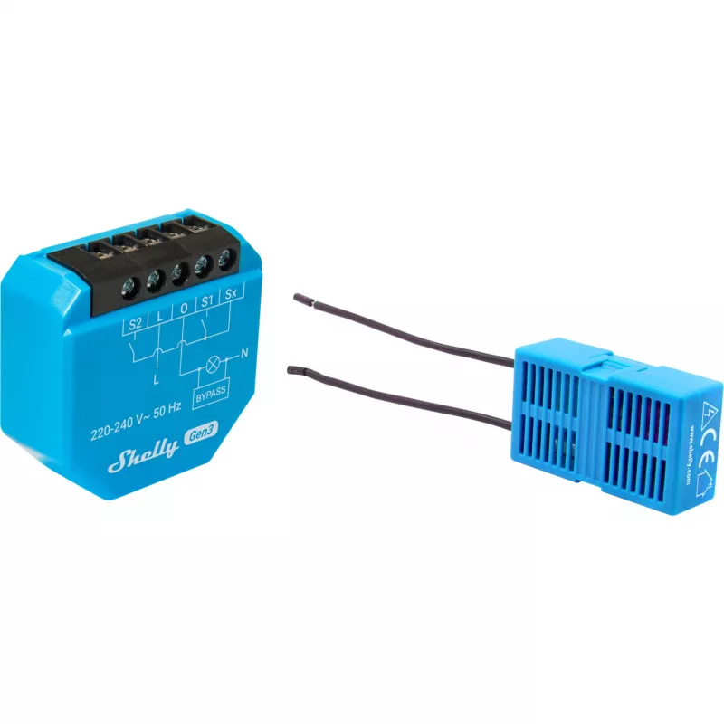 WiFi apgaismojuma kontrolleris Shelly Shelly_1L_Gen3 — 1-kanāla modulis bez neitrāla vada, 220–240V, Wi‑Fi/Bluetooth, 802.11 b/g/n