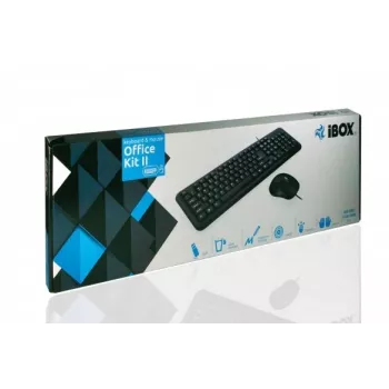 iBox OFFICE KIT II tastatūra un pele USB QWERTY angļu melna