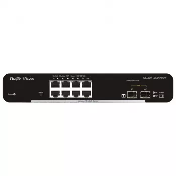 Ruijie Networks RG-NBS3100-8GT2SFP tīkla slēdzis, pārvaldāms L2, Gigabit Ethernet (10/100/1000), melns