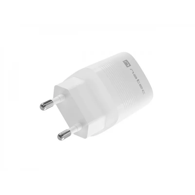 Vadu mobilās ierīces lādētājs NATEC NUC-2140, 30W, USB-C PD 3.0 + USB-A, Samsung AFC, Balts