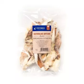 PETMEX suņa košļājamā truša auss ar kažoku 100g