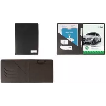 Grāmatas vāks sigel EF515 A5 dokumentiem, antracīta ādai līdzīgs materiāls
