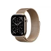 Apple Watch Series 11 GPS + Cellular 46mm Zelts Titāna Korpuss ar Zelts Milānas Cilpu Rokassprādzi - S/M (MFD74ZR/A)