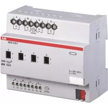 ABB SD/S4.16.1 - Pārslēgšanas/dimmera izpildmehānisms - 4 kanāli - Sudrabs - EN 50 090-2-2 - DC - 21 - 30 V (2CDG110080R0011)