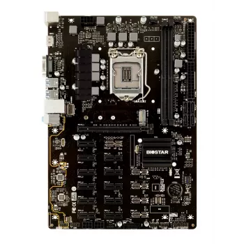 Mātesplate BIOSTAR TB360-BTC PRO 2.0 ATX Intel B360, LGA 1151, 2x DIMM DDR4 līdz 32GB, 11x PCIe x1 + 1x PCIe x16, M.2, SATA III, USB-A